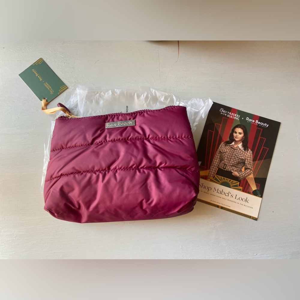 NWT Rare Beauty Puffy Makeup Bag - Sultry Berry x Only Murders in the Building